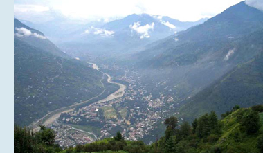 Photo of mountain village.